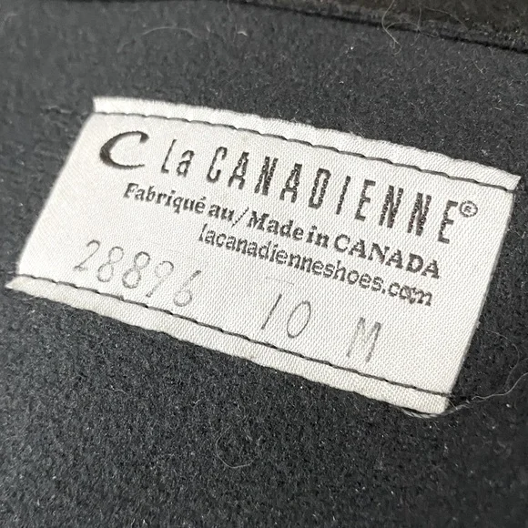 Vintage 90s C La Canadienne Black Suede Round Toe Chunky Heel Knee High Boots 10 - Picture 9 of 14